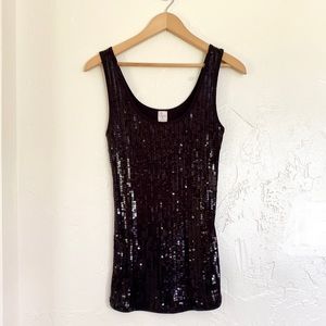 NWOT Aqua sequin tank in black 🖤